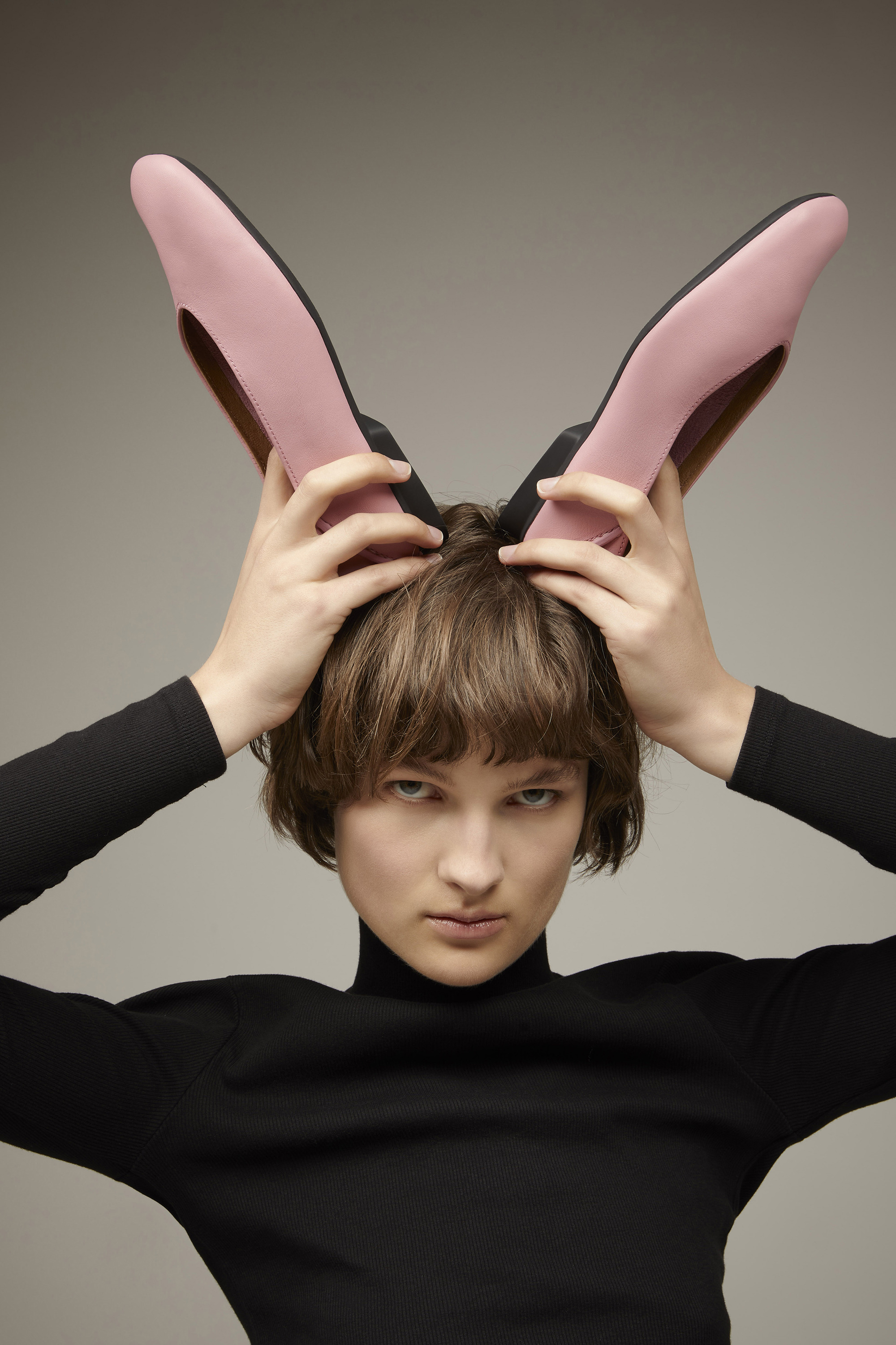 Casi Myra - Pink leather ballerinas for women