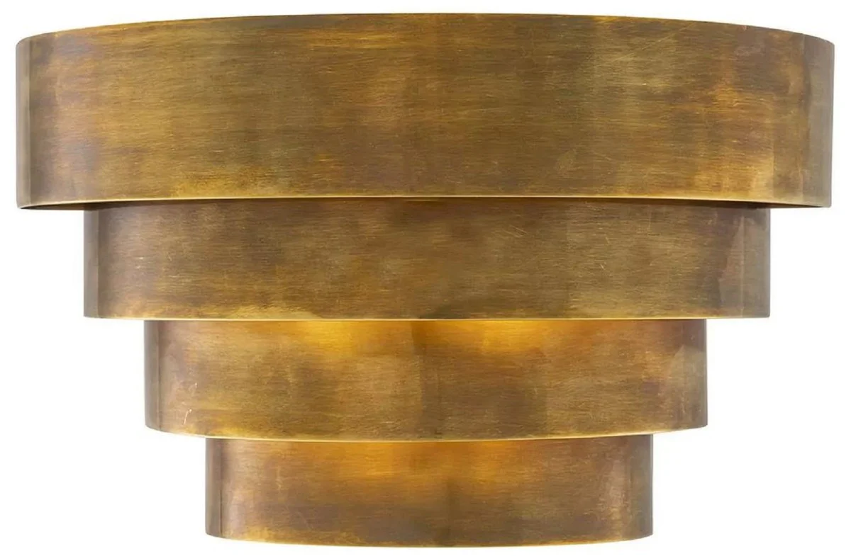 Casa Padrino lámpara de pared de lujo latón vintage 30 x 16 x A. 18,5 cm - Lámpara de pared de latón semicircular - Lámpara de pared de salón - Lámpara de pared de hotel - Iluminación de lujo