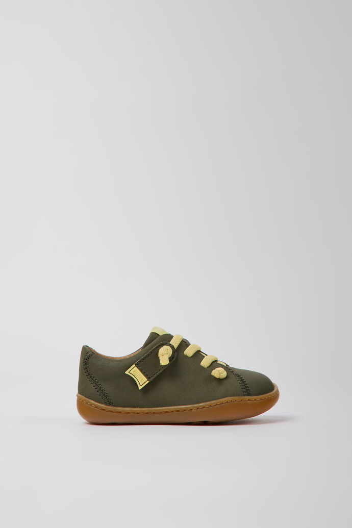Peu Green leather shoes for children