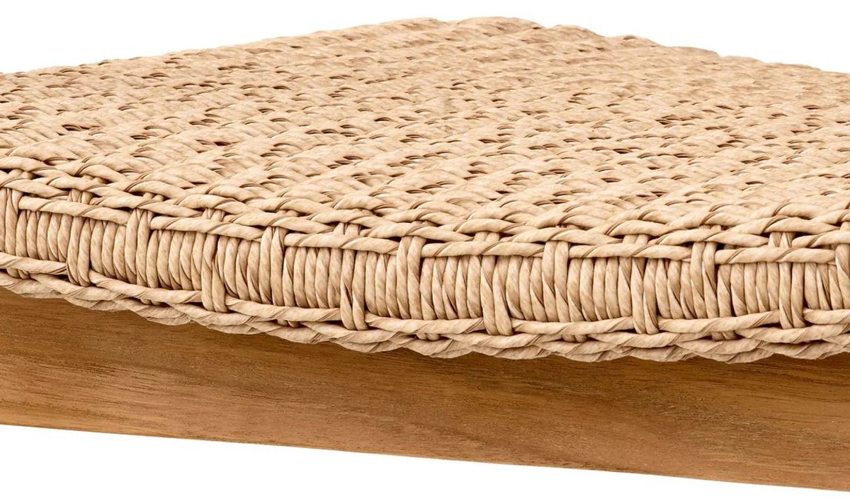 Casa Padrino Silla de Comedor de Teca de Lujo con Reposabrazos Natural 60 x 53 x A. 77 cm - Silla de Jard¨ªn - Muebles de Jard¨ªn - Muebles de Comedor - Muebles de Teca de Lujo