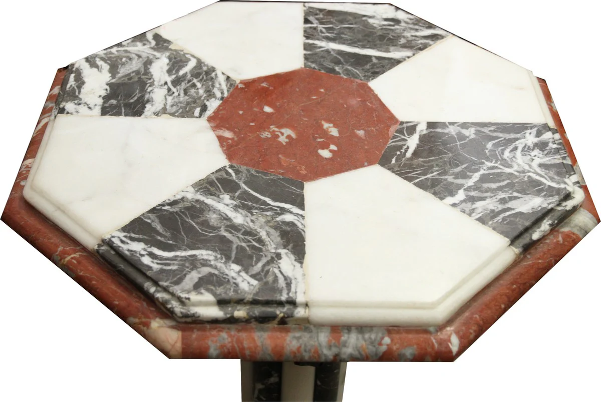 Mesa auxiliar de m¨¢rmol barroco Casa Padrino con adornos de lat¨®n - Mesa de m¨¢rmol - Muebles neocl¨¢sicos art d¨¦co