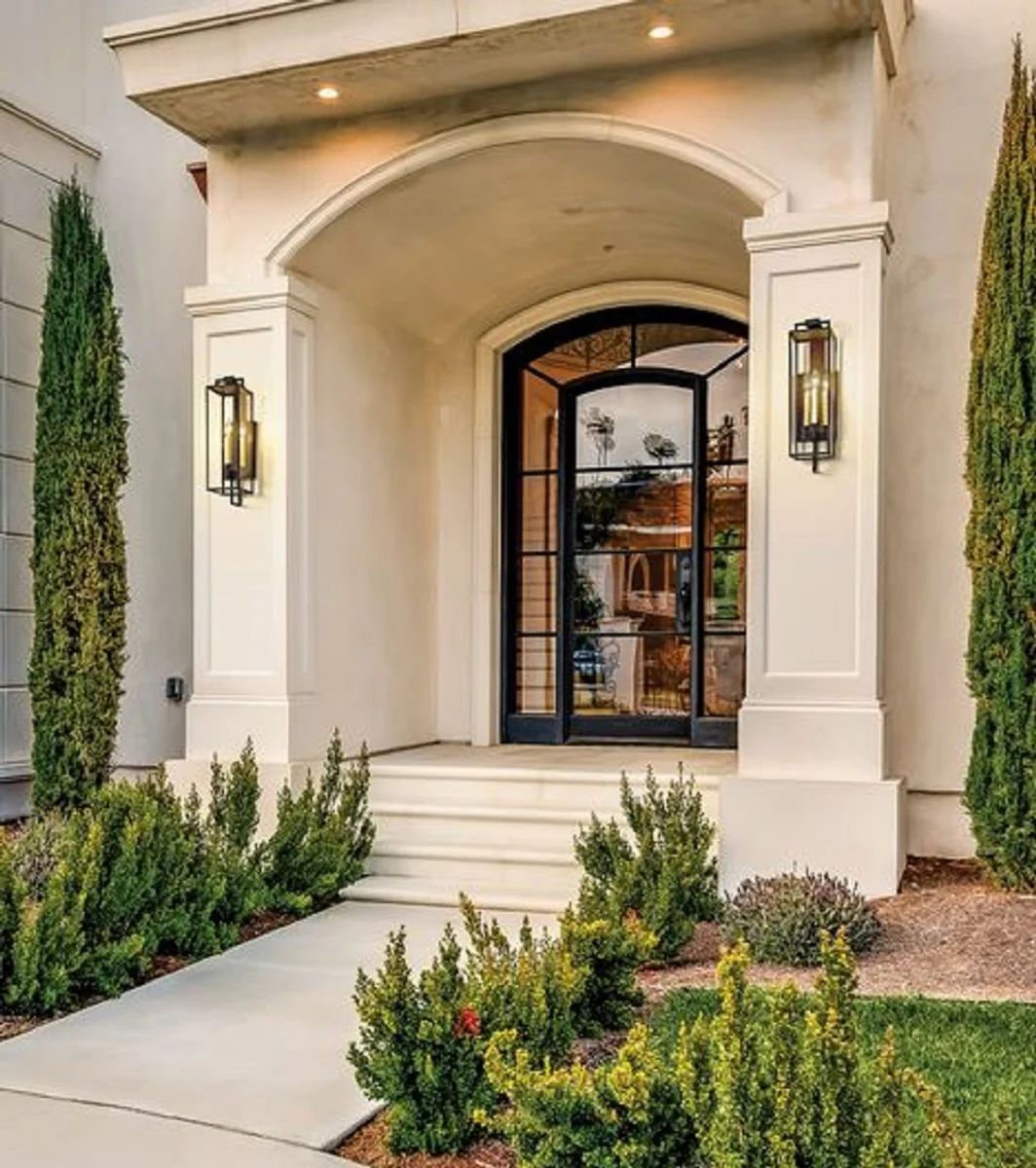 Casa Padrino lámpara de pared de lujo negro 15,2 x 18,4 x H. 54,6 cm - Lámpara de Pared para Interiores / Exteriores