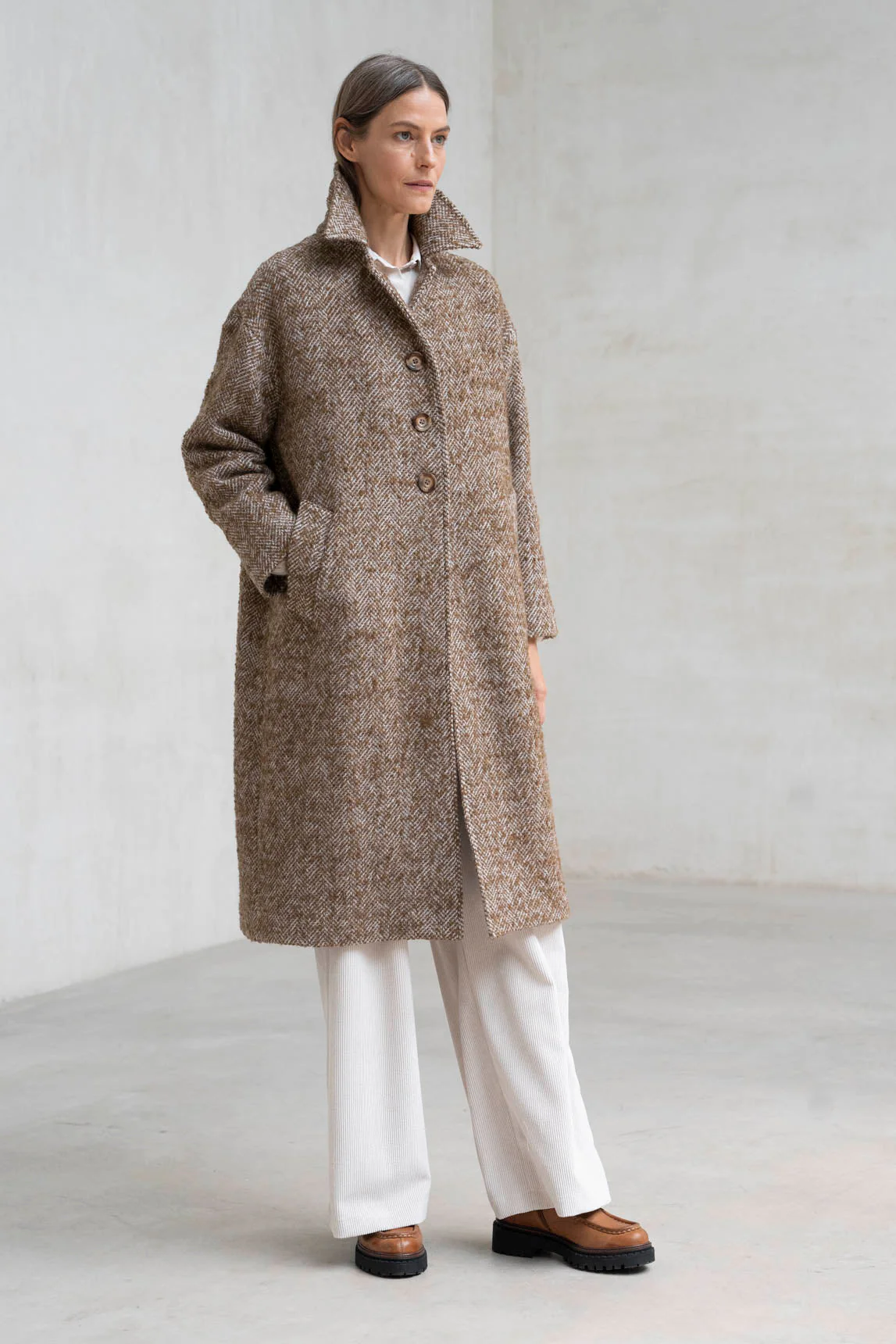 Rivera-spain Abrigo Cuneo marrón jaspeado