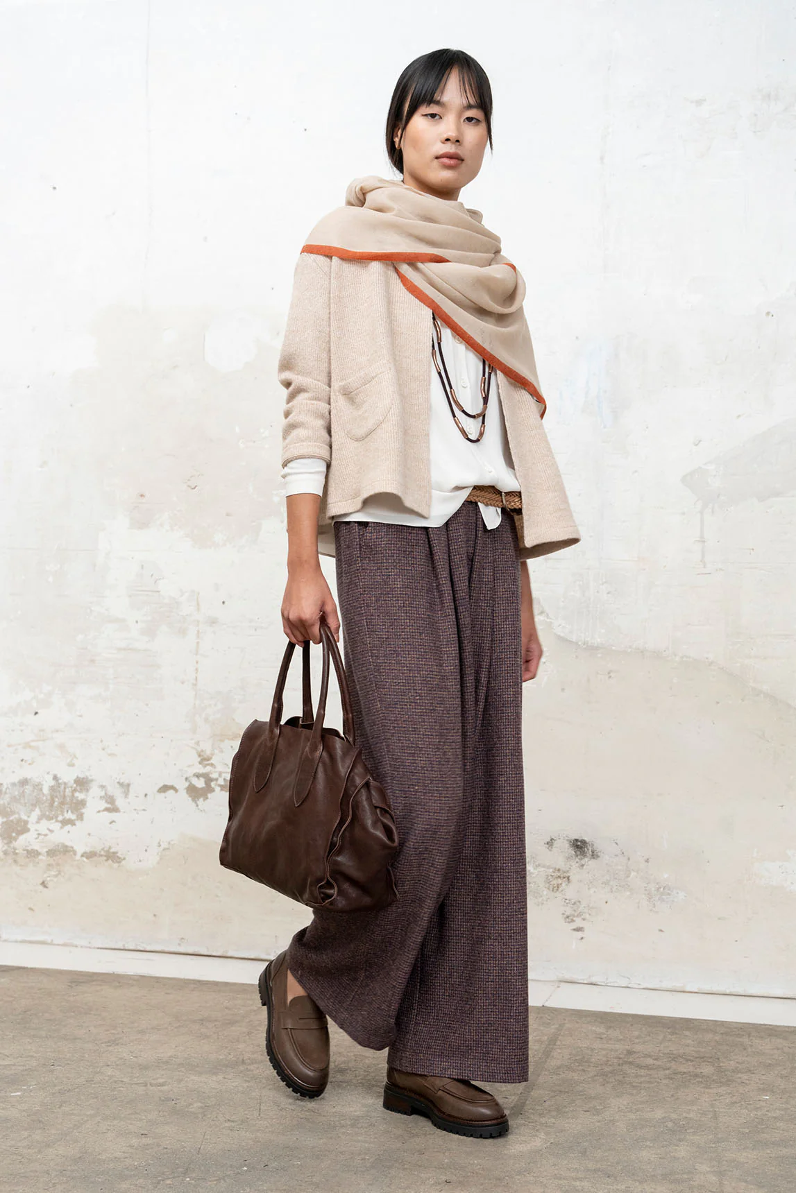 Rivera-spain Pantalón Aretha cuadros burdeos