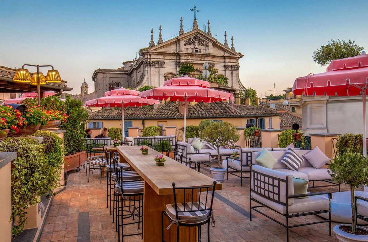 Casa Padrino silla de bar de lujo Art Nouveau de hierro forjado con coj¨ªn de asiento negro / gris / blanco A. 97 cm