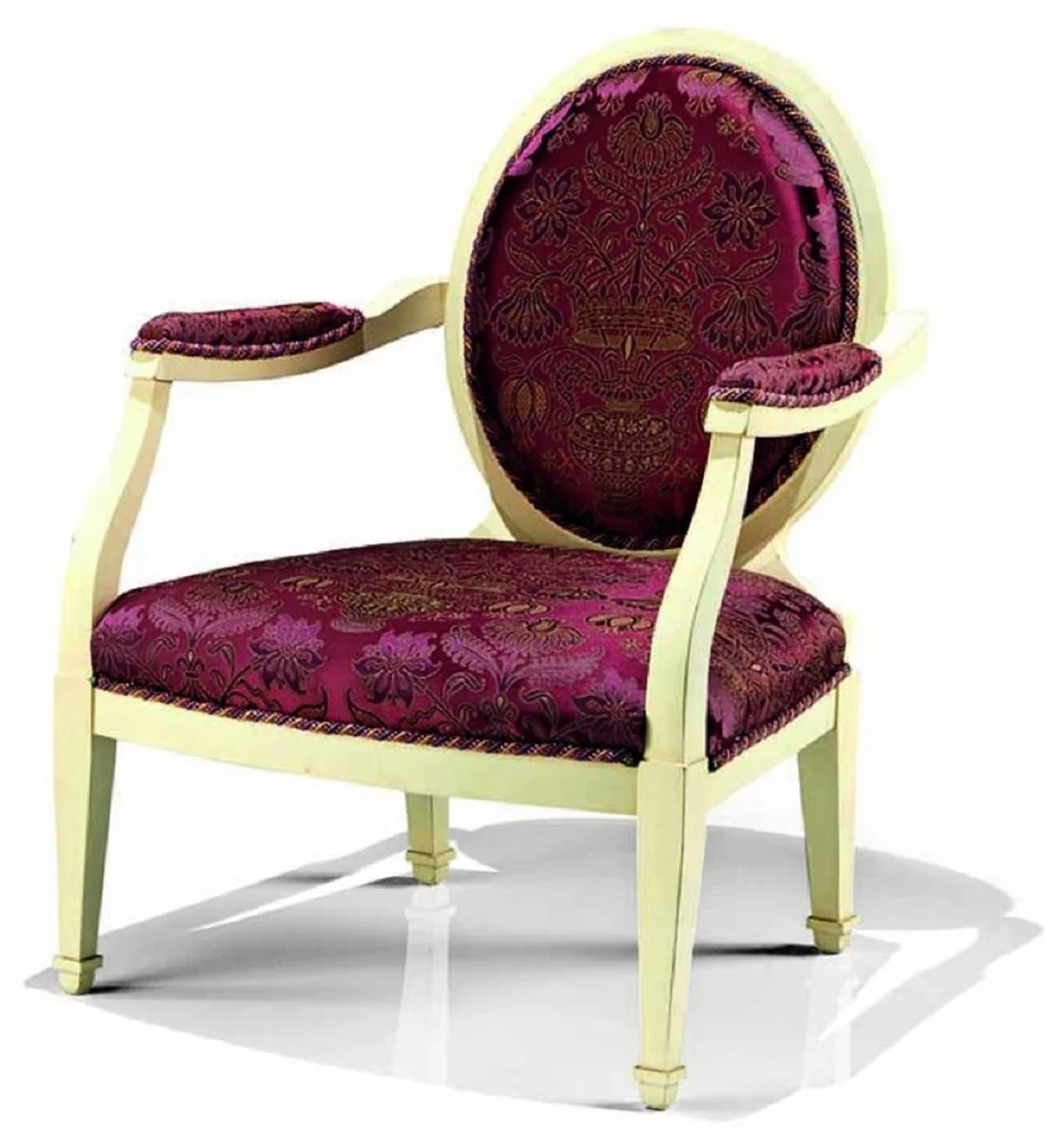 Casa Padrino sill¨®n barroco de lujo p¨²rpura / marfil - Hecho en Italia