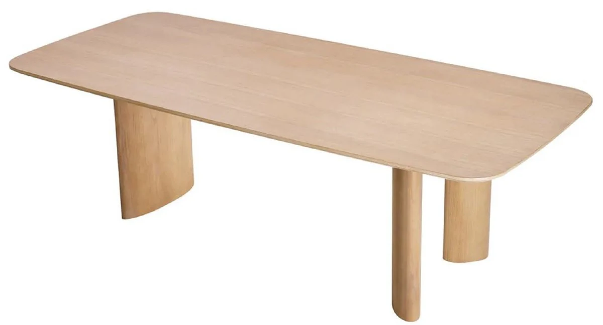 Casa Padrino mesa de comedor de lujo natural 241 x 109,5 x A. 77 cm - Mesa de cocina rectangular de madera maciza - Muebles de comedor - Muebles de cocina - Muebles de lujo - Interiores de lujo