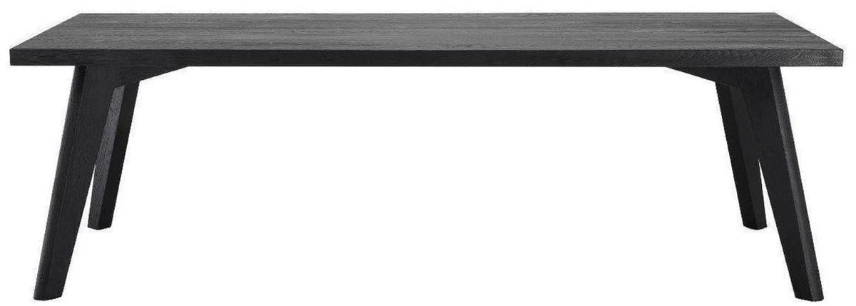 Casa Padrino mesa de comedor de madera maciza de lujo negro 240 x 100 x A. 76 cm - Mesa de cocina rectangular de madera de roble - Muebles de comedor de madera maciza de lujo