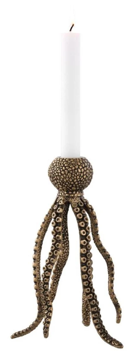 Casa Padrino candelabro de lujo pulpo lat¨®n vintage 15,5 x 14 x H. 24,5 cm - Candelabro de Lat¨®n