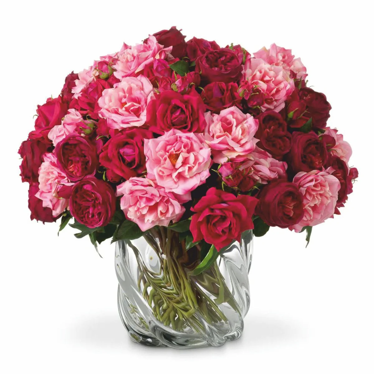 Casa Padrino ramo de rosas decorativo de lujo rojo / rosa / verde ? 70 cm - Calidad de lujo