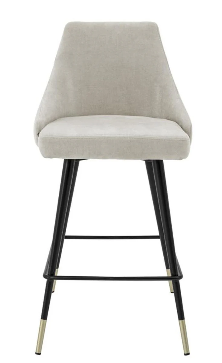 Casa Padrino luxury bar chair sand colors / black 47 x 52 x H. 91 cm - Luxury Bar Furniture