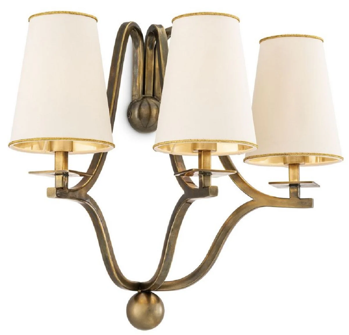 Casa Padrino lámpara de pared Art Nouveau de lujo latón vintage / blanco / oro 43 x 26,5 x A. 40 cm - Apliques Barrocos y Art Nouveau