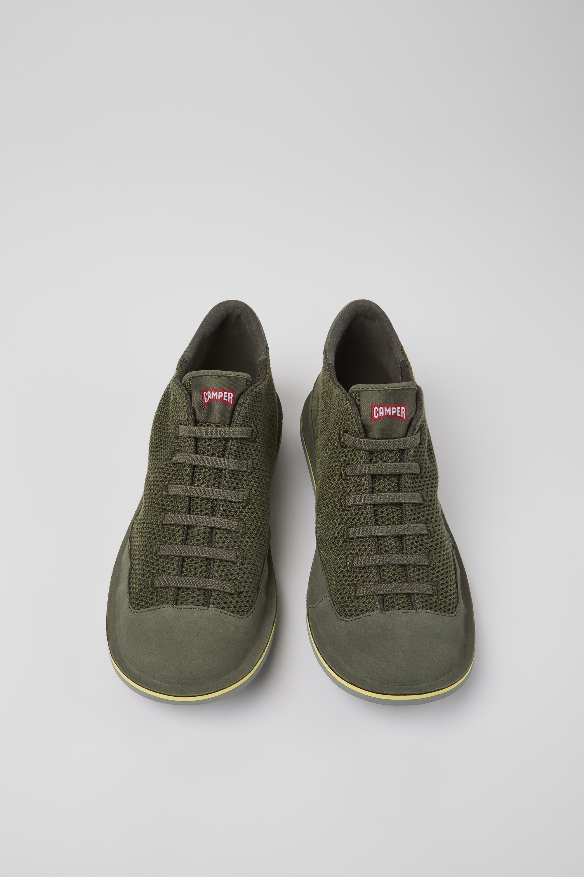 Beetle - Green textile and nubuck shoes for men