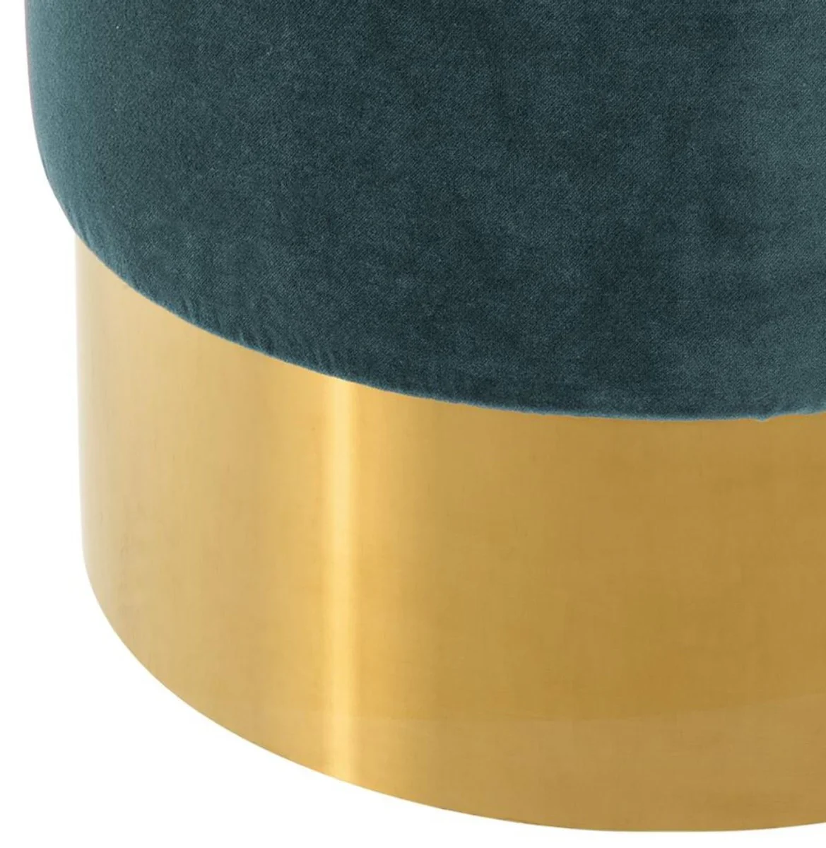 Casa Padrino taburete de lujo turquesa oscuro / dorado ? 40 x H. 45 cm - Muebles Para Hoteles