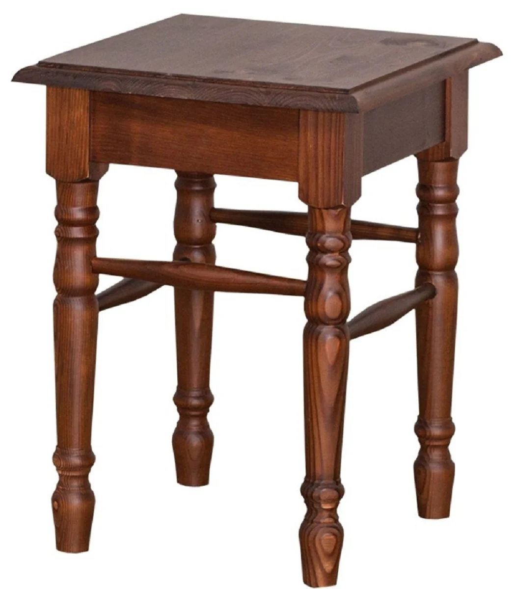 Casa Padrino taburete de estilo campestre marrón 35 x 35 x H. 45 cm - Muebles de Estilo Campestre