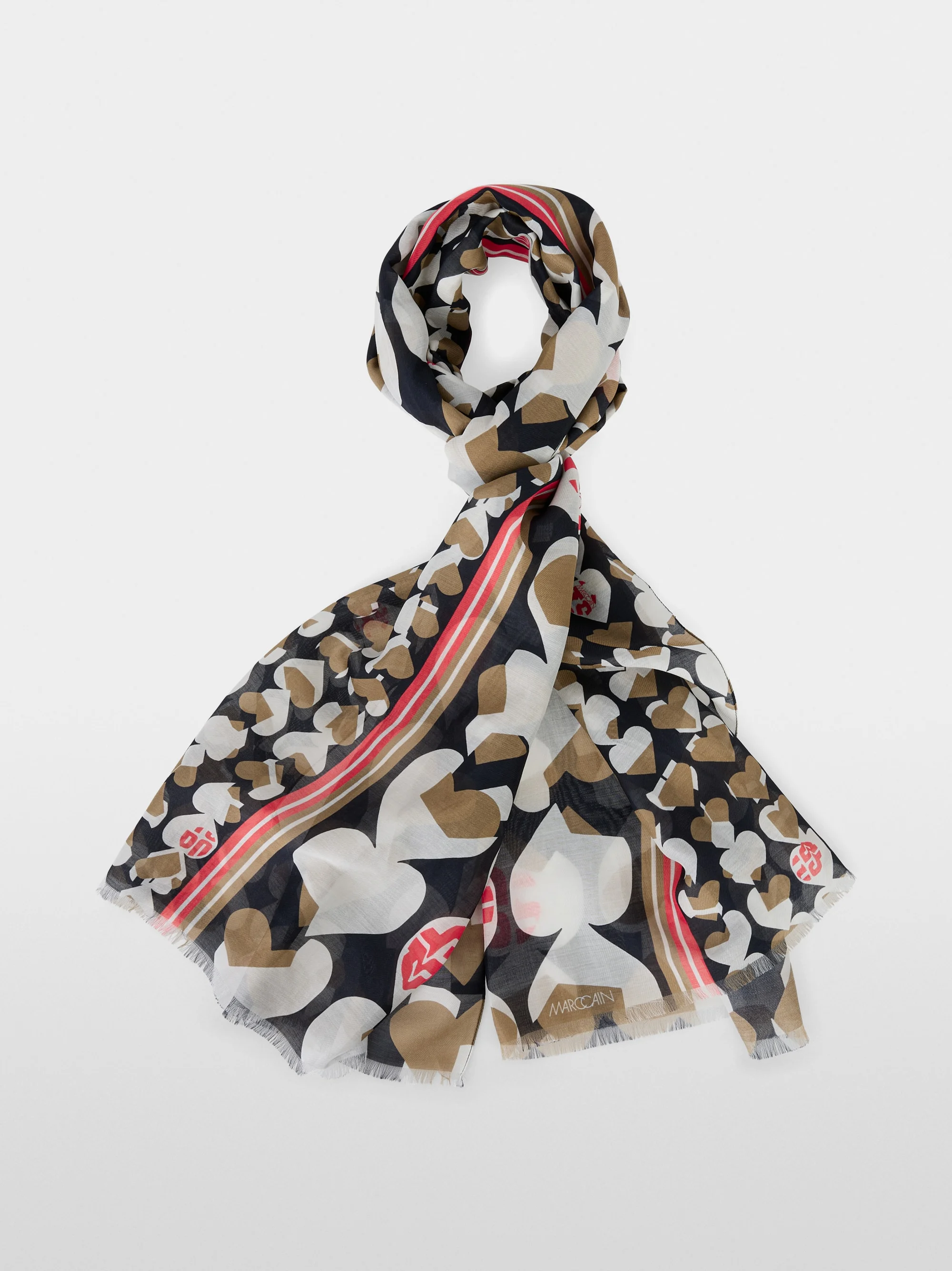 Marc-Cain Airy scarf with Heartbreaker motif