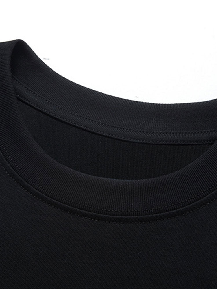 Heavy Weight Oversize T-Shirt & Loose Fit Drawstring Twill jacquard Shorts