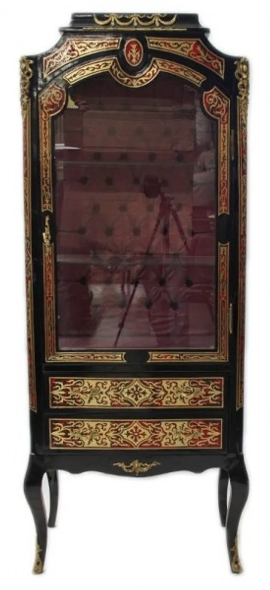 Casa Padrino Baroque Boulle display cabinet - Handcrafted from solid wood - baroque display case