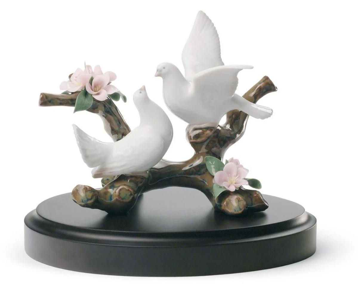 Casa Padrino Luxury Porcelain Doves Sculpture Multicolored Ø 14 x H. 11 cm - Luxury Collection
