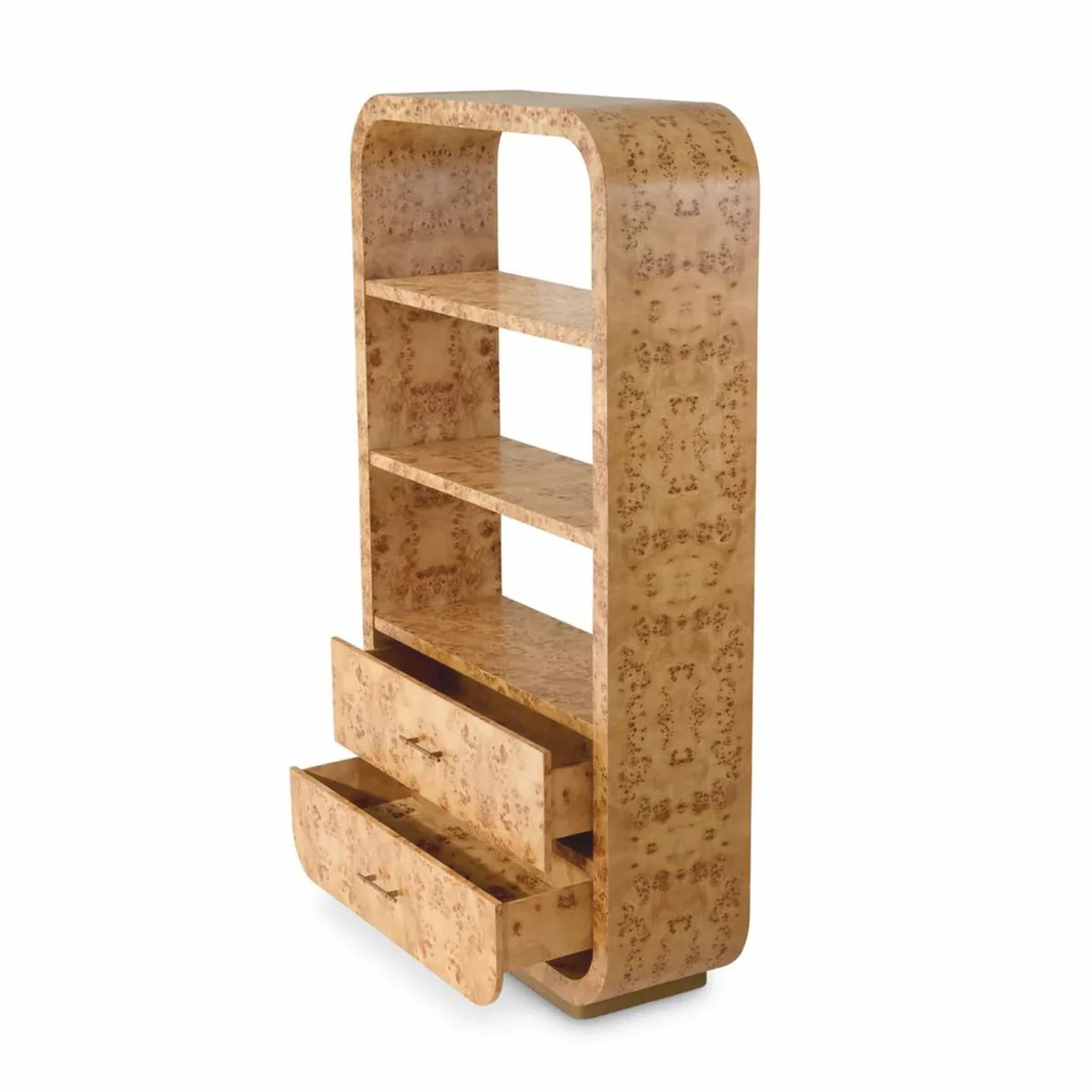 Casa Padrino armario de estanter¨ªa de lujo con 2 cajones marr¨®n claro / lat¨®n antiguo A. 210 cm