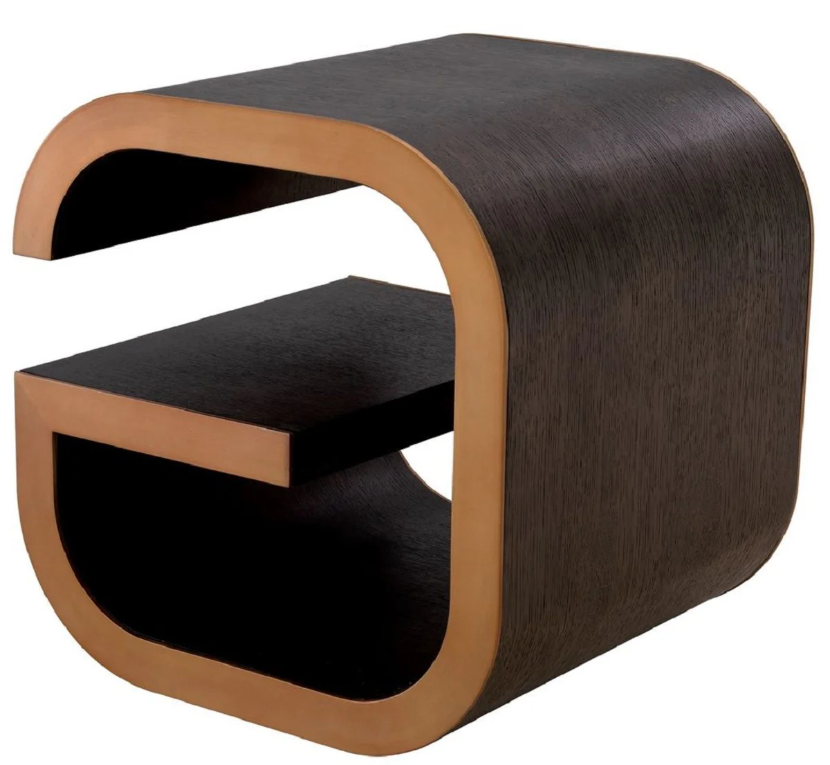 Casa Padrino mesa auxiliar de lujo moca / lat¨®n 46 x 46 x A. 50,5 cm - Mesa de sal¨®n de dise?o - Muebles de sal¨®n - Muebles de lujo - Muebles de dise?o - Interiores de lujo - Interiores de dise?o