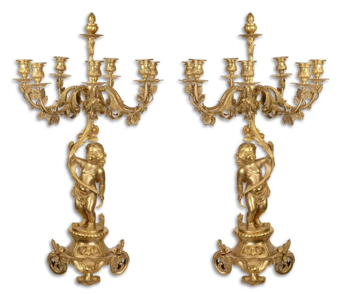 Casa Padrino Juego de Candelabro barroco Oro 46 x 46 x H. 83 cm - Elegante y Suntuoso