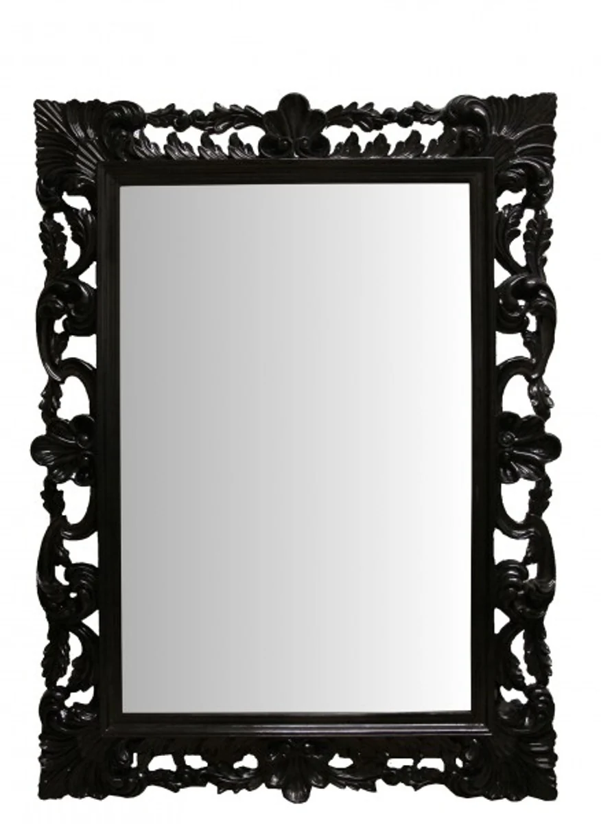 Casa Padrino baroque wall mirror black piano lacquer, height 117 cm, width 87 cm - Edel & Sumptuously