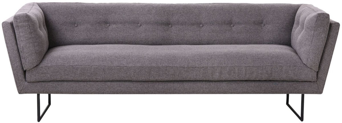 Casa Padrino sofá de la sala de estar gris oscuro / negro 230 x 87 x H. 78 cm - Muebles de Salón