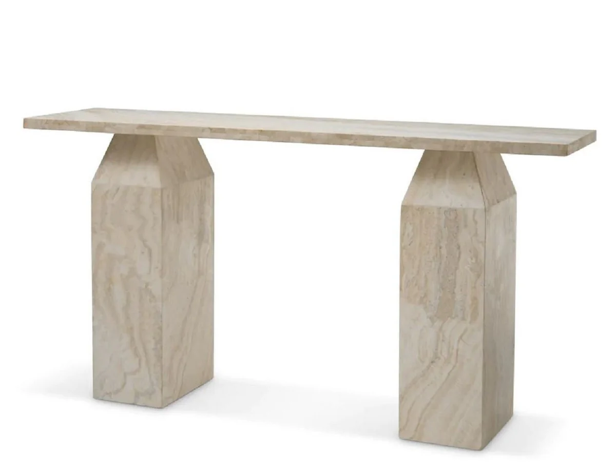 Casa Padrino consola de travertino de lujo beige 150 cm - Muebles de lujo