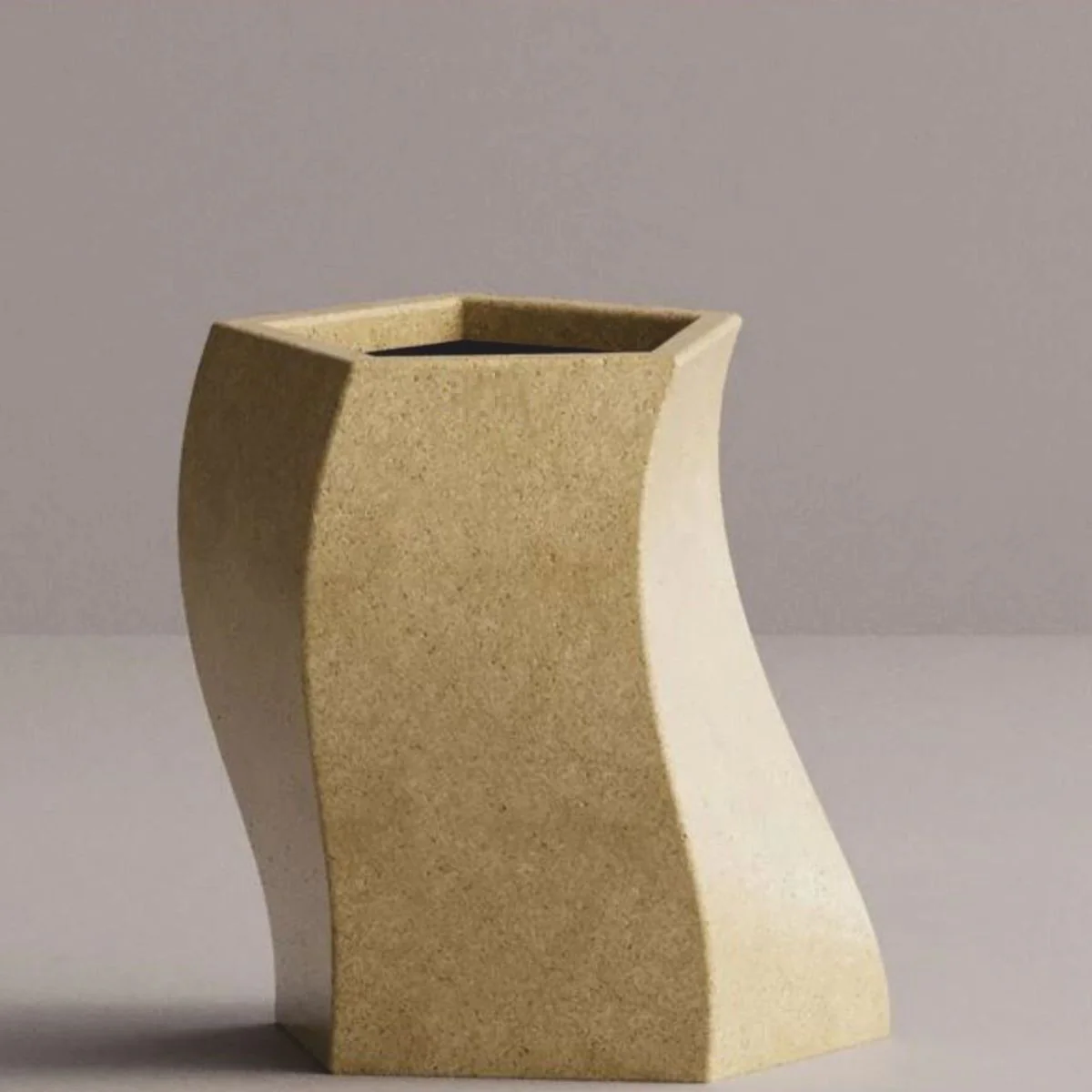 Casa Padrino maceta decorativa de lujo amarillo A. 55 cm - Maceta de hormig¨®n