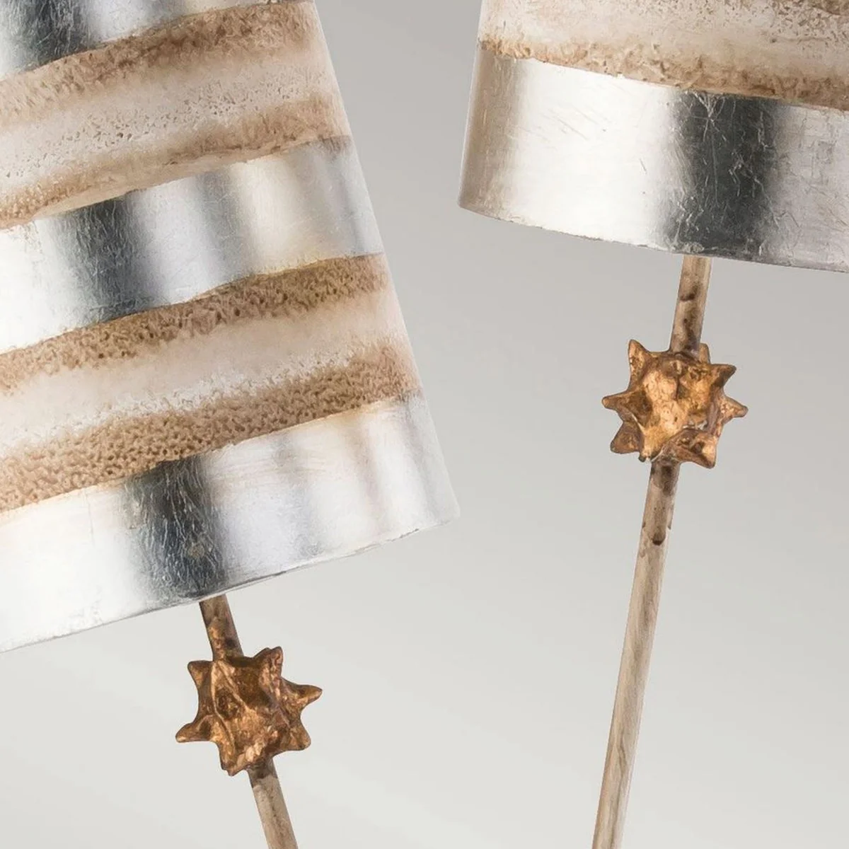 Casa Padrino l¨¢mpara de mesa doble de lujo plata / crema Al. 102,7 cm - Iluminaci¨®n de lujo