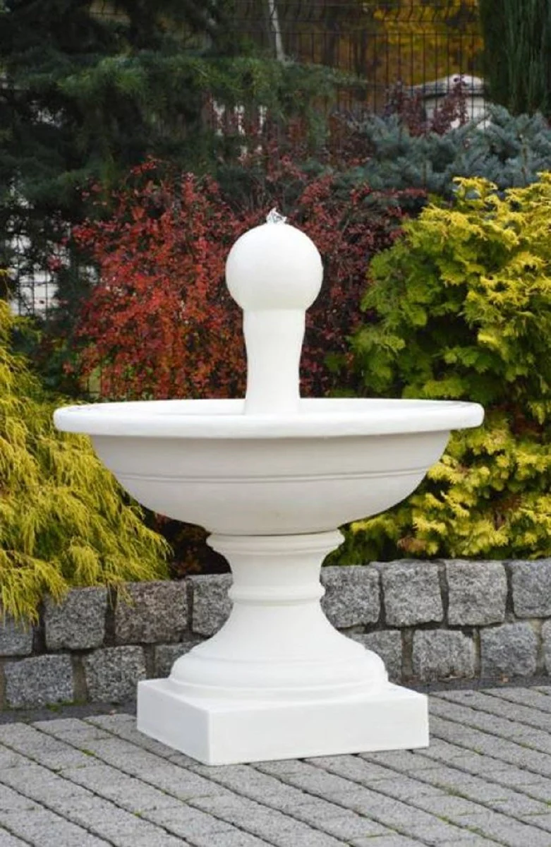 Casa Padrino fuente barroco blanco ? 102 x A. 151 cm - Magn¨ªfica fuente de jard¨ªn de estilo barroco - Fuente redonda de piedra para decoraci¨®n de jard¨ªn - Accesorios de decoraci¨®n de jard¨ªn barroco