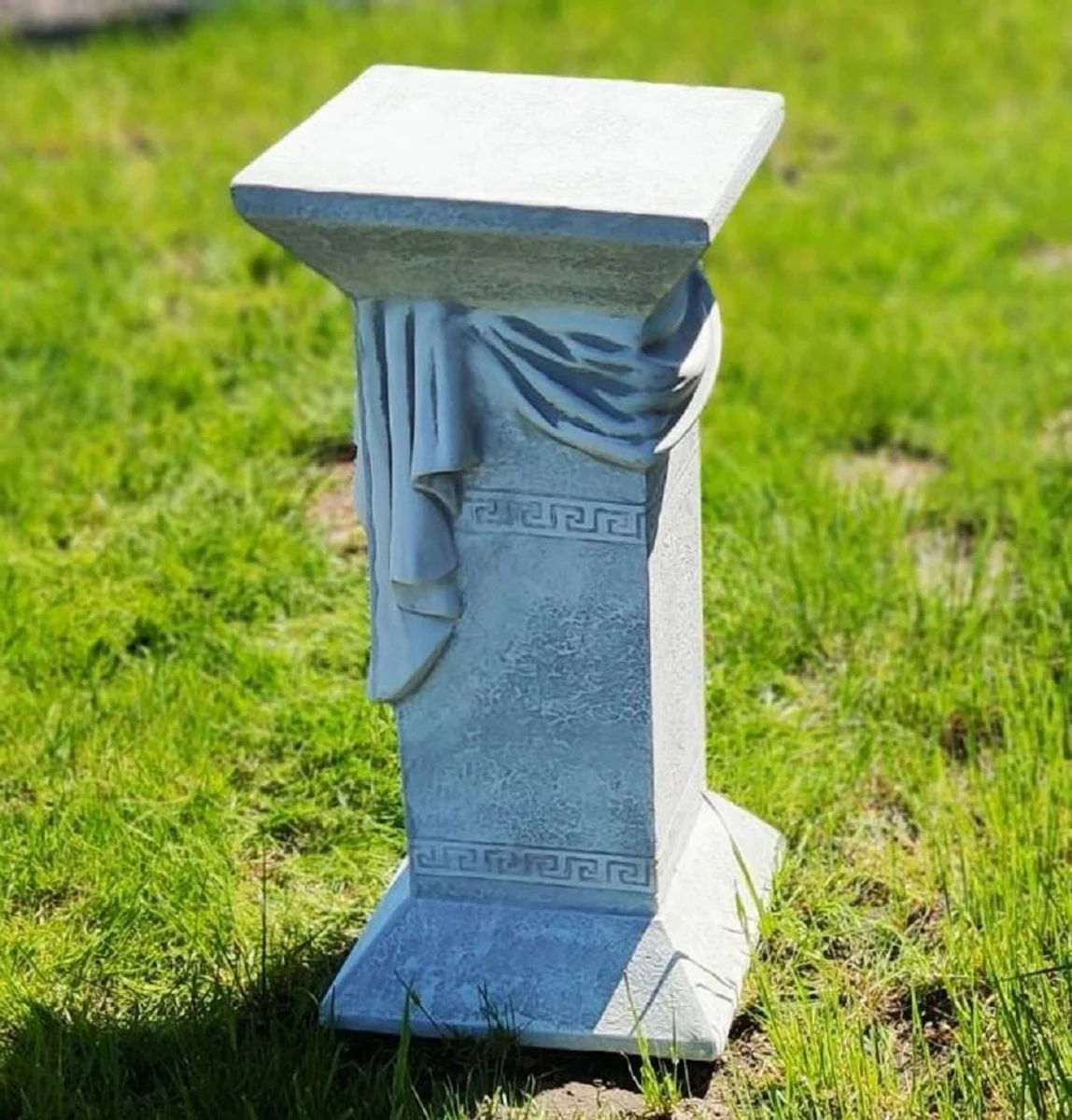 Casa Padrino Pilar Barroco Gris 30 x 30 x A. 66 cm - Magn¨ªfica Pilar de Jard¨ªn de Estilo Barroco - Decoraci¨®n Pilar de Piedra Cuadrada - Accesorios de Decoraci¨®n de Terrazas y Jardines Barrocos