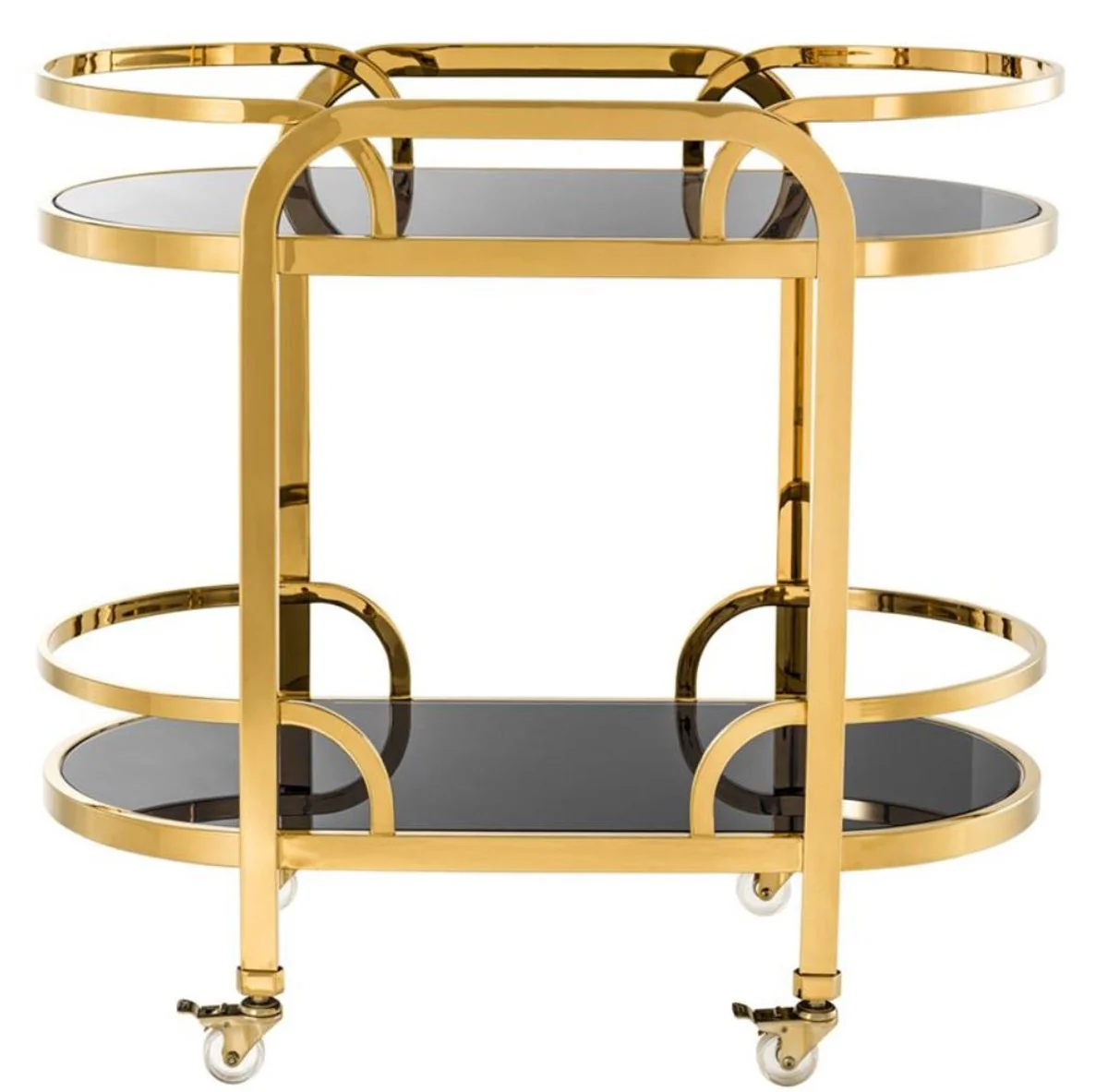 Casa Padrino carritos de comida de lujo oro / negro 85 x 46,5 x H. 80,5 cm - Hotel Restaurant Gastronom¨ªa Carritos de Comida