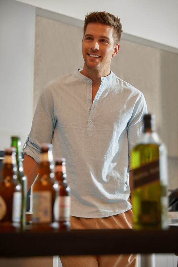 Cotton Linen Plain Color Casual Long Sleeve Shirt