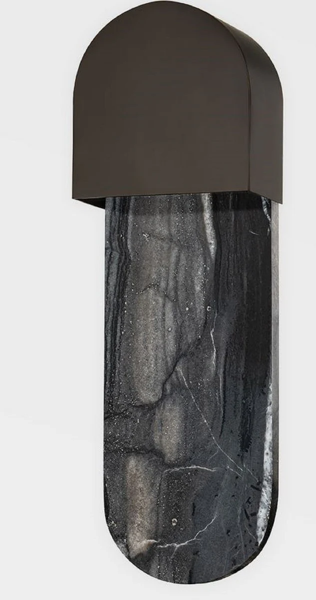 Casa Padrino l¨¢mpara de pared LED de m¨¢rmol de lujo negro 13,34 x 8,26 x A. 40,64 cm - L¨¢mpara de pared de sal¨®n - L¨¢mpara de pared de hotel - L¨¢mpara de pared de restaurante - Luces de lujo