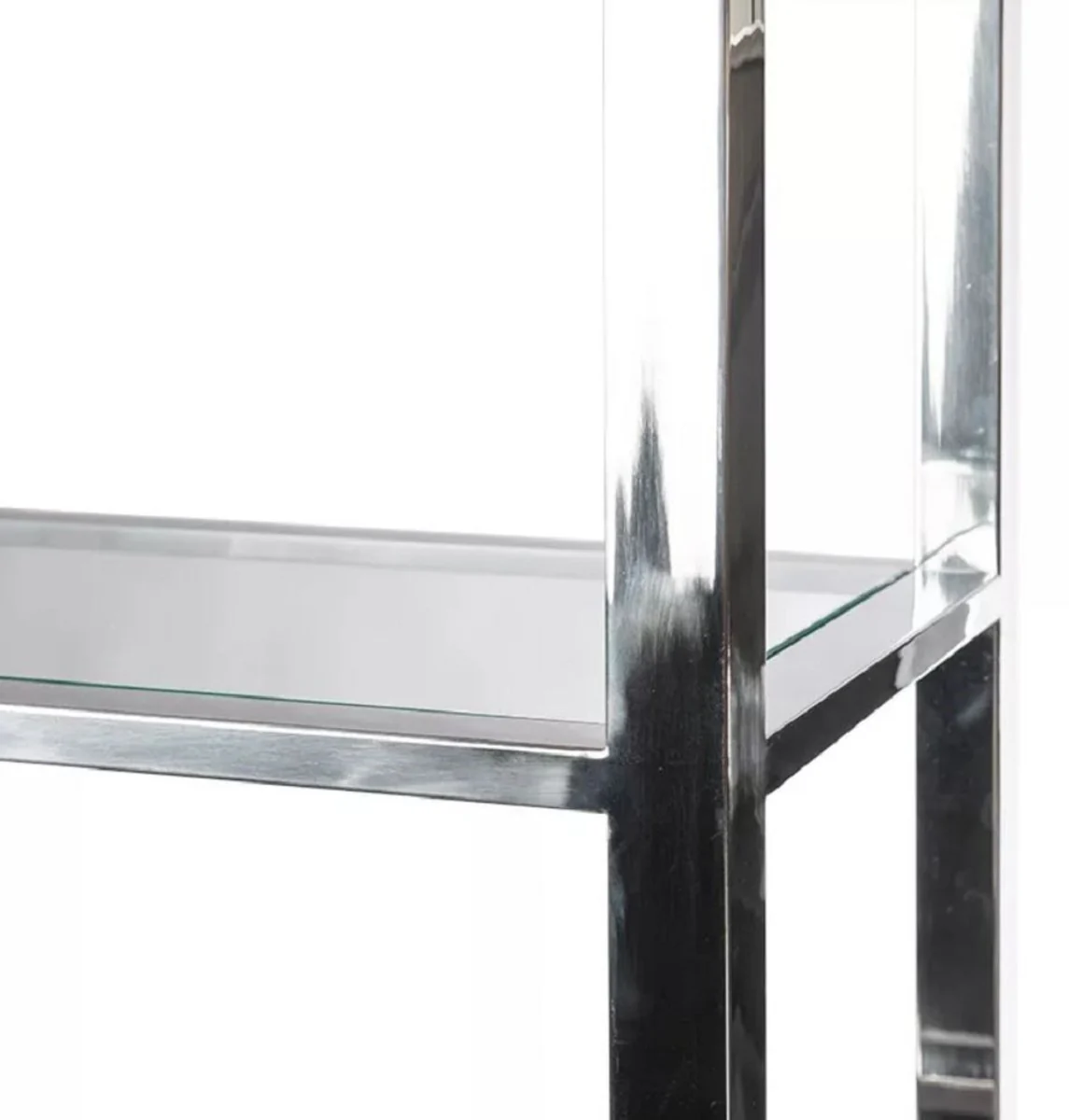 Casa Padrino armario estante con escalera negro / plata 219 x 43 x A. 240 cm - Armario de libros - Armario de sal¨®n - Mueble de oficina - Muebles de sal¨®n - Muebles de oficina de lujo