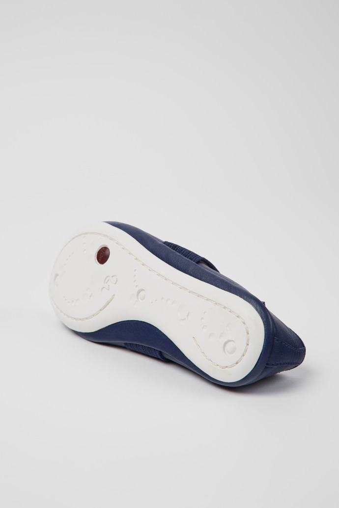 Right Blue leather ballerinas for boys
