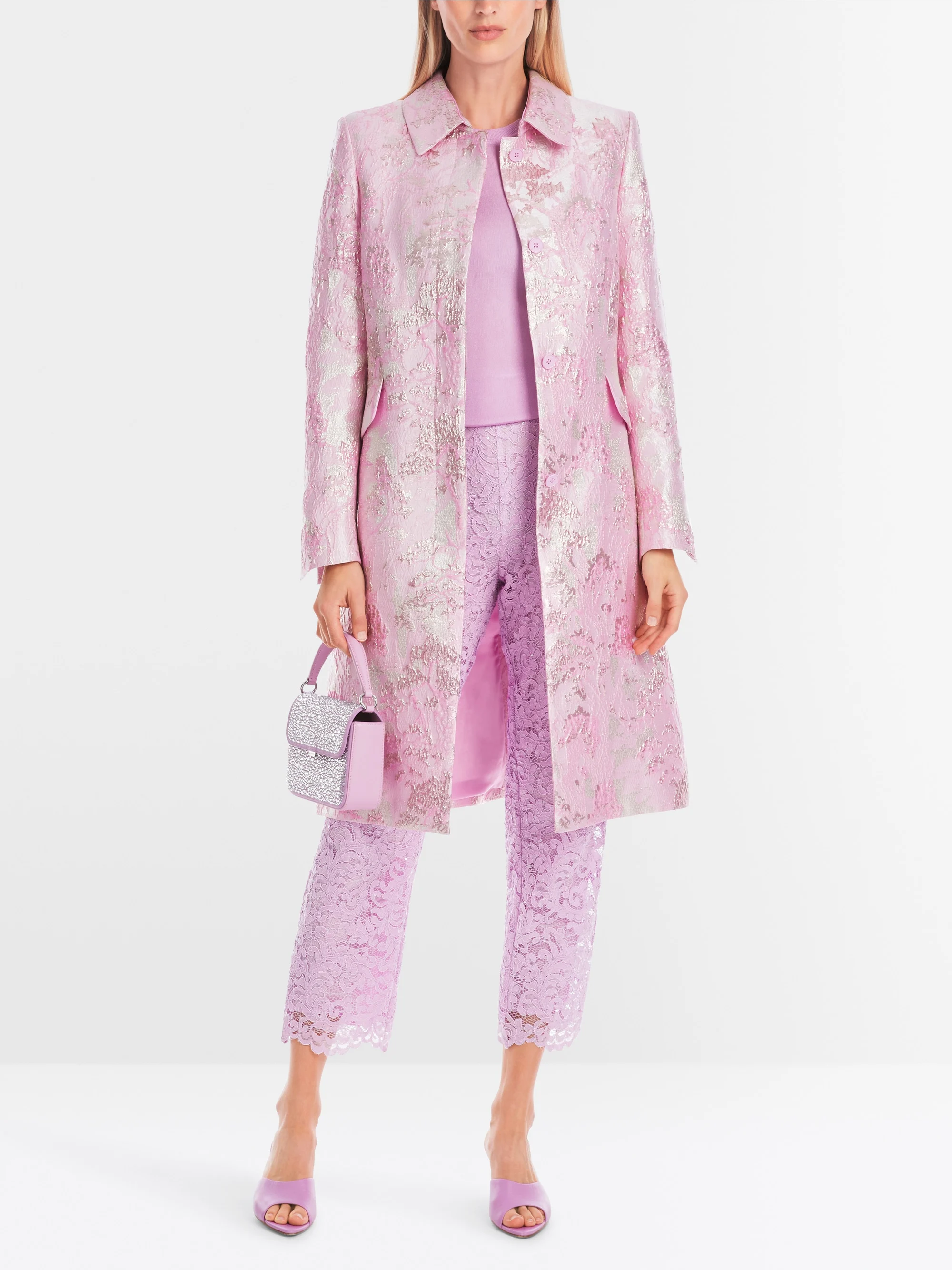 Marc-Cain Short and fitted brocade coat
