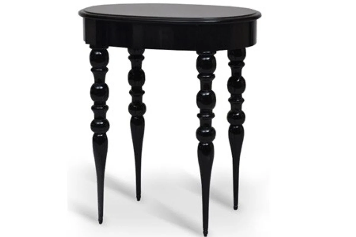 Casa Padrino Baroque Side Table High Gloss Black 62 x 41 x H77 cm - Hotel Collection