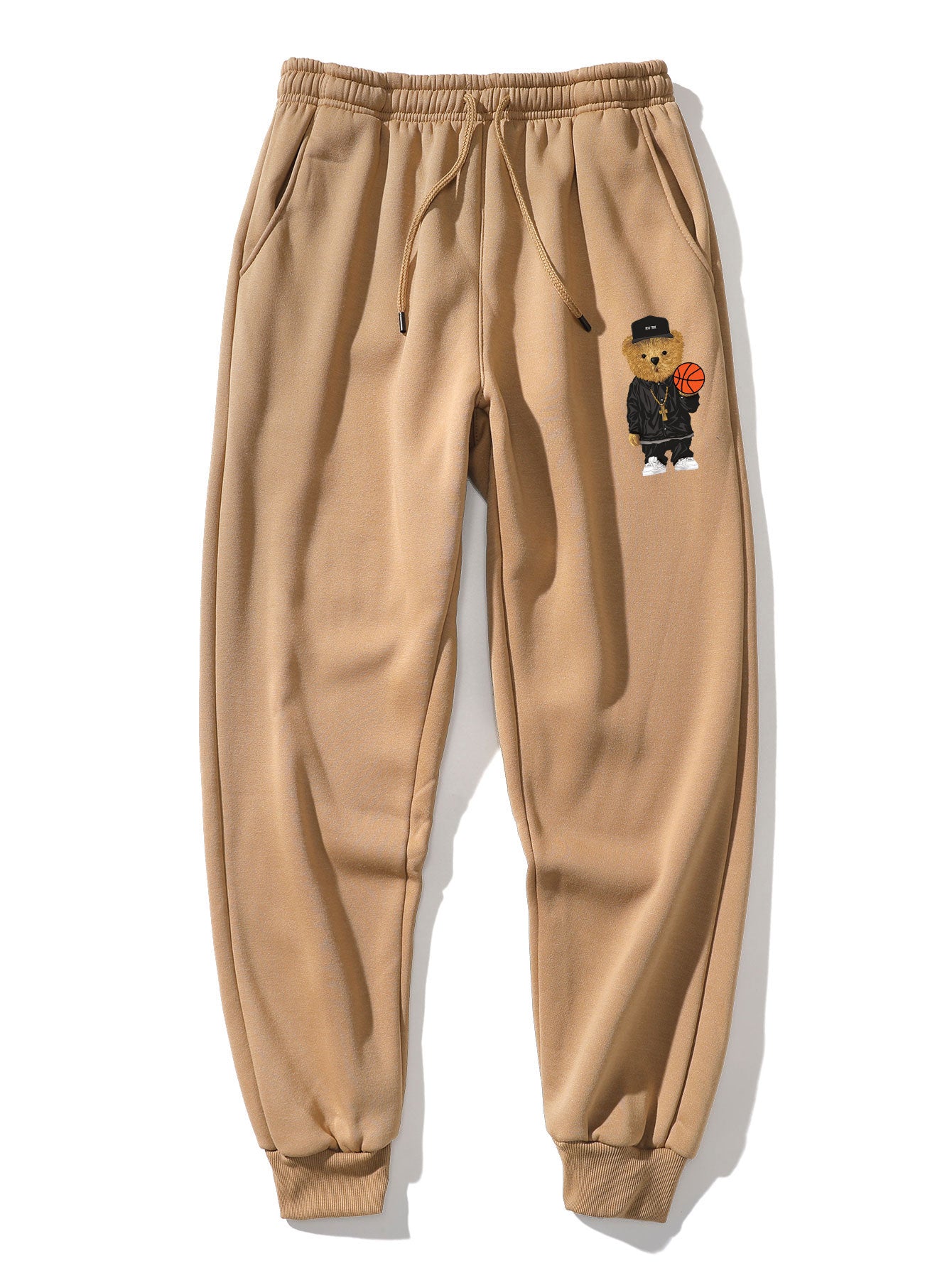 Basketball Bear Print Sweatshirt & Jogger Pants
