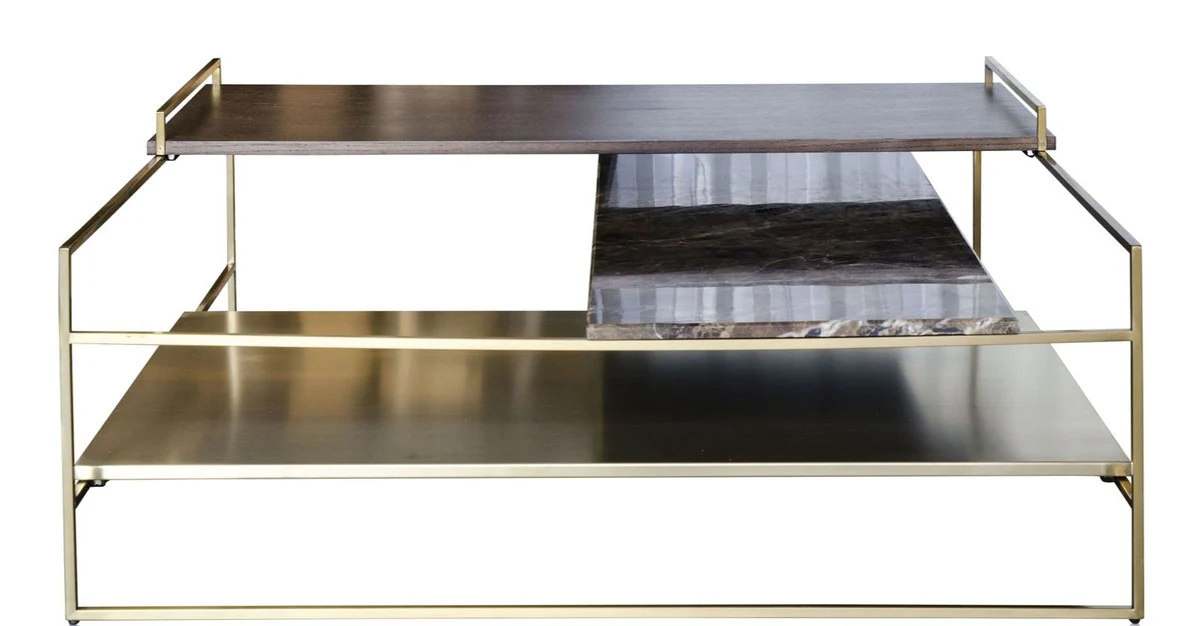 Casa Padrino mesa de centro de lujo dorado 100 x 100 x H 39,5 cm - Mesa de Centro de Dise?o