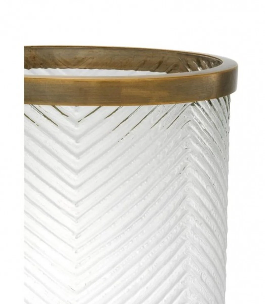 Casa Padrino designer candle holder / lantern brass finish 23 x H. 42 cm - Luxury Quality