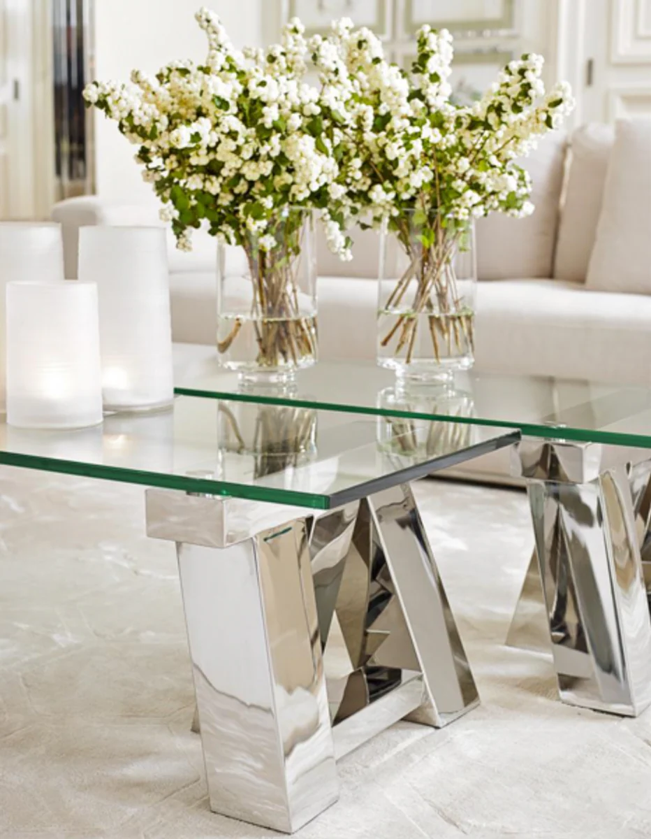 Casa Padrino Art Deco luxury coffee table 190 x 45 x H. 36 cm - living room coffee table - Living Room Table Furniture