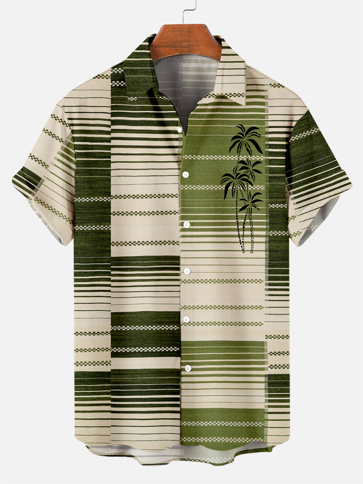 Suitmens Men's Hawaiian Bowling Print Shirt Three-Piece Set 048