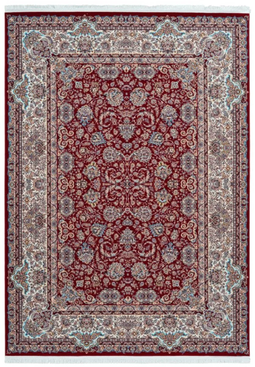 Casa Padrino alfombra de fibra sintética de lujo con franjas rojo - Diferentes Tamaños - Alfombra de salón rectangular en estilo oriental