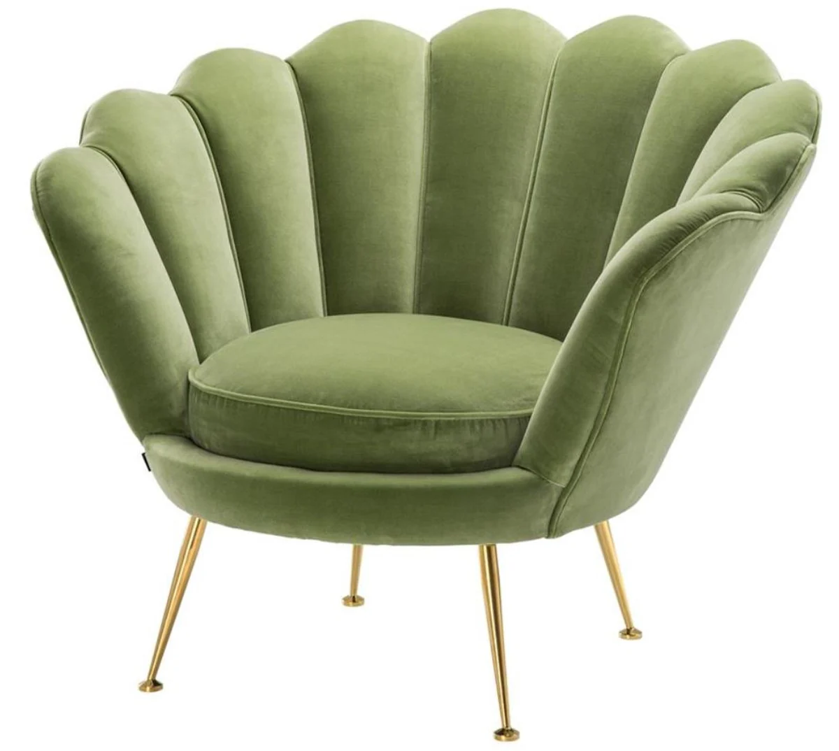 Casa Padrino sillón de lujo verde claro / latón 96,5 x 79 x H. 78 cm - Muebles de Hotel de Diseño