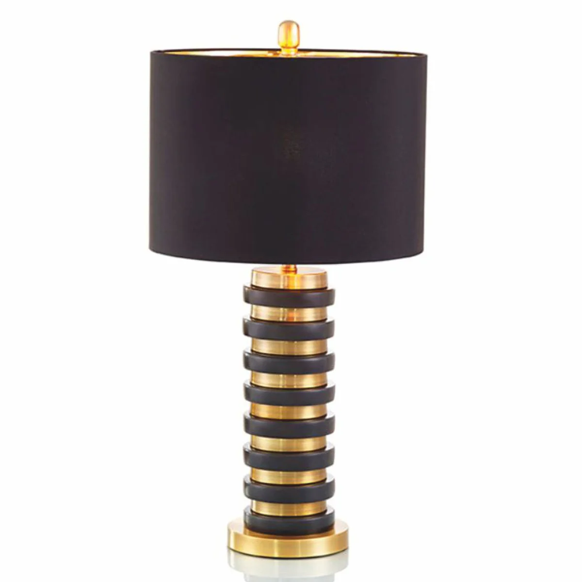 Casa Padrino L¨¢mpara de Mesa de Lujo Lat¨®n / Negro A. 65 cm - L¨¢mparas de Lujo