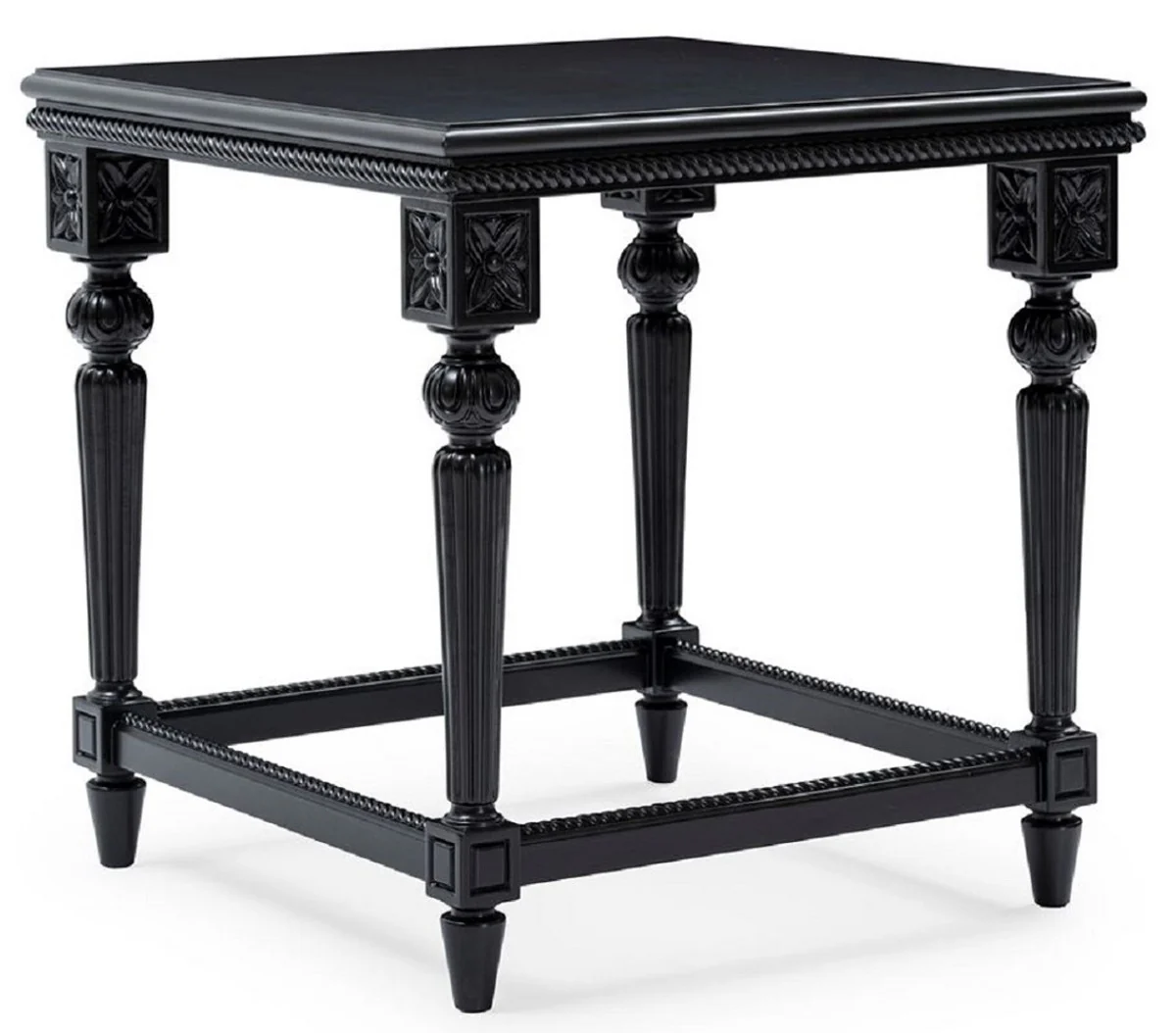 Casa Padrino conjunto de sala de estar barroco de lujo plata / negro - 2 Sof¨¢s y 2 Sillones y 1 Mesa de Centro y 2 Mesas Auxiliares - Muebles de sal¨®n hechos a mano estilo barroco