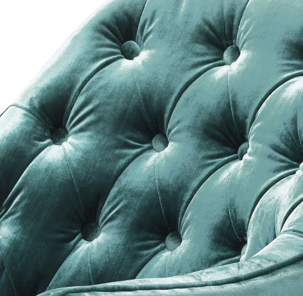 Casa Padrino Sillón de Lujo Verde Egeo / Negro / Oro 65 x 80 x H. 88 cm - Muebles Chesterfield